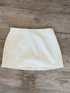 Abercrombie & Fitch White Shirt Fabric with Navy Pinstripes